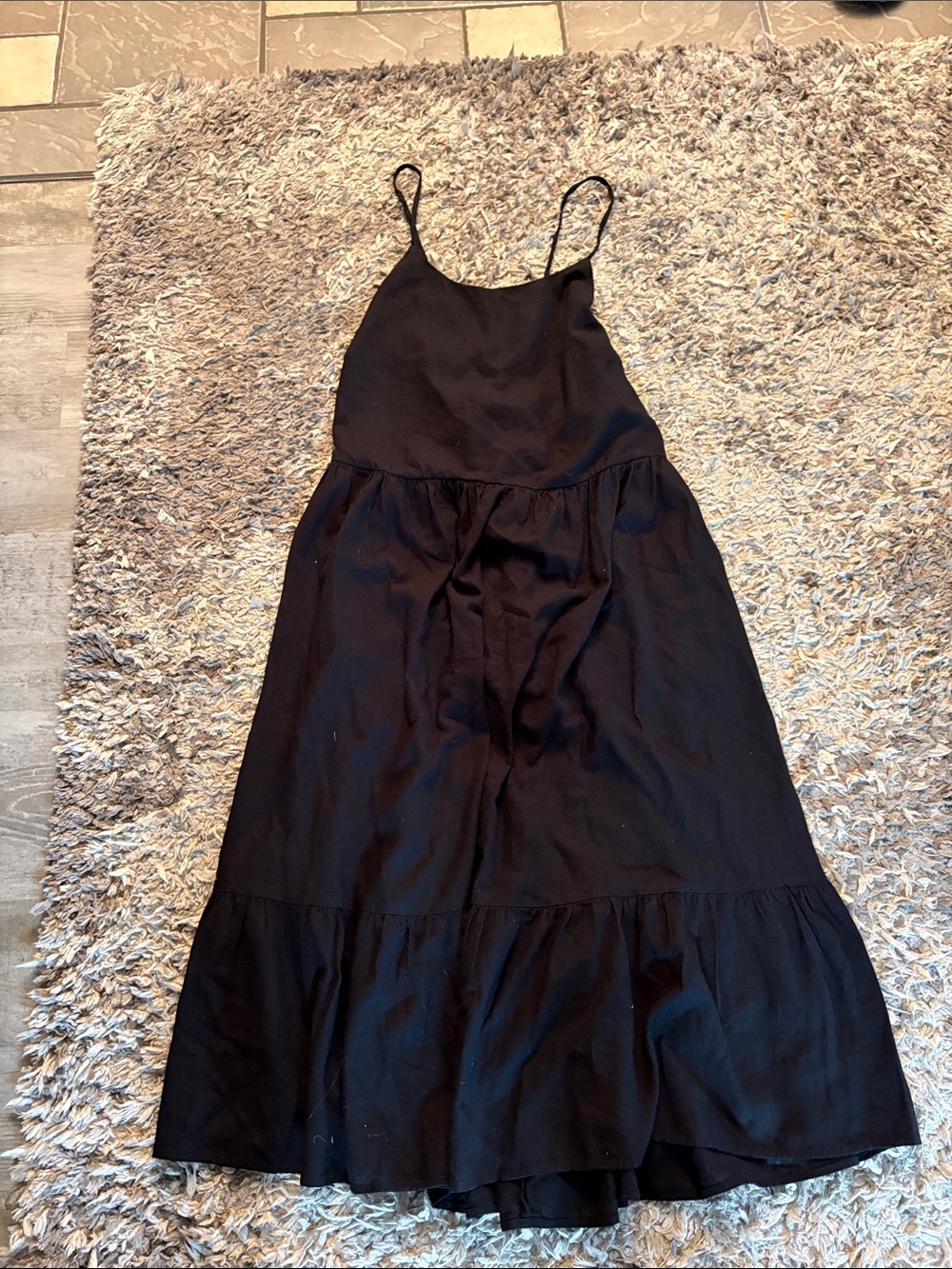 New time and true black linen dress women’s 22